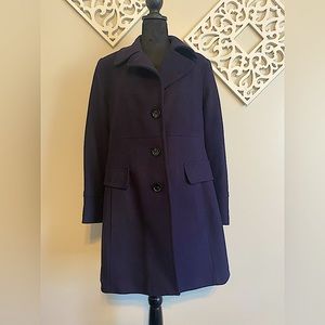 And Klein plum knee length coat